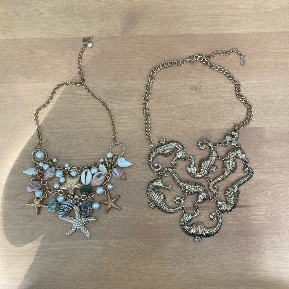 Bundle: two statement necklaces.